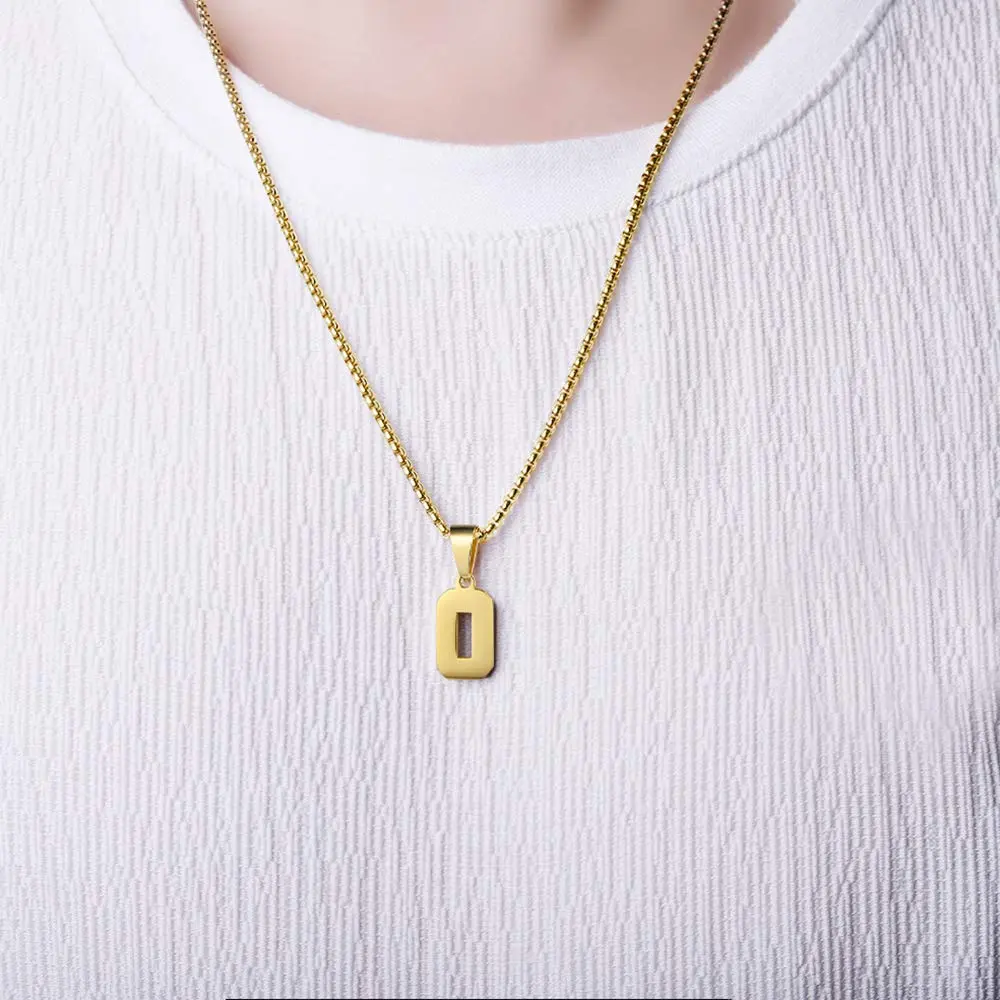 Susook Number Necklaces 18K Gold Plated Stainless Steel Pendant | Personalized Initial & Number Jewelry (2) - view 2