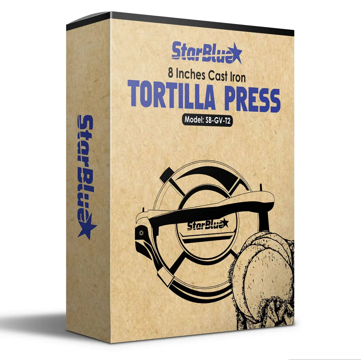 StarBlue 8 Inch Cast Iron Tortilla Press | Heavy Duty Roti Maker Tool - view 7