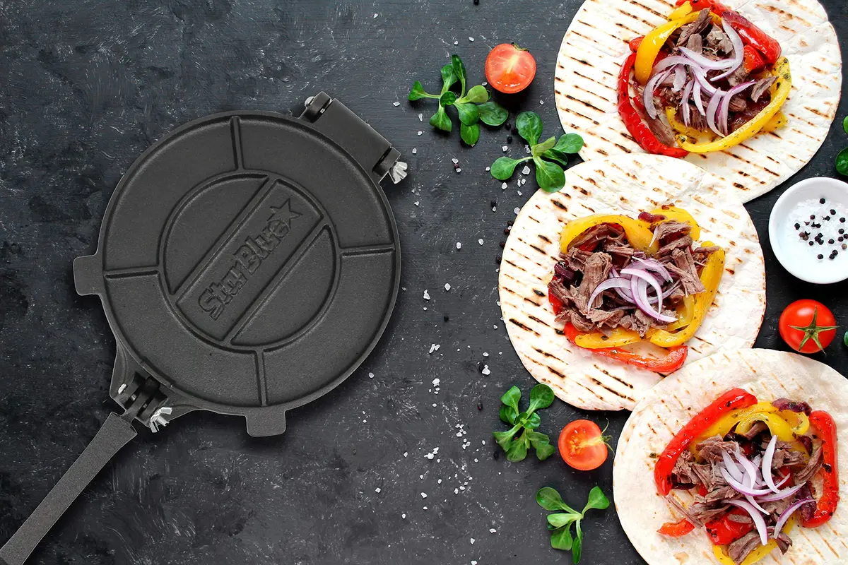 StarBlue 8 Inch Cast Iron Tortilla Press | Heavy Duty Roti Maker Tool - view 2