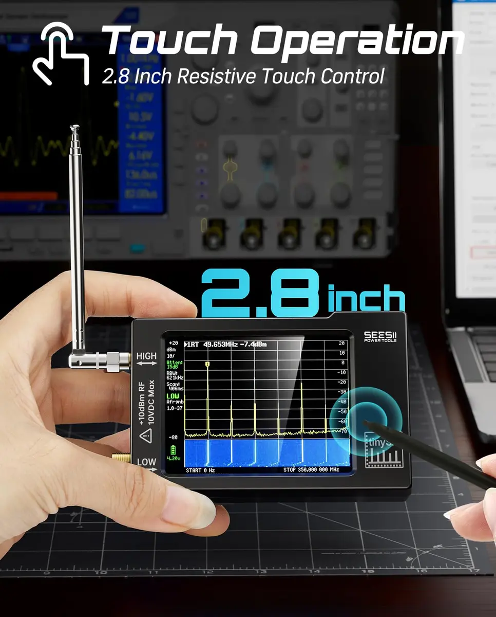 Seesii TinySA Spectrum Analyzer 0.1-960MHz | Portable RF Measurement & Signal Generator - view 2