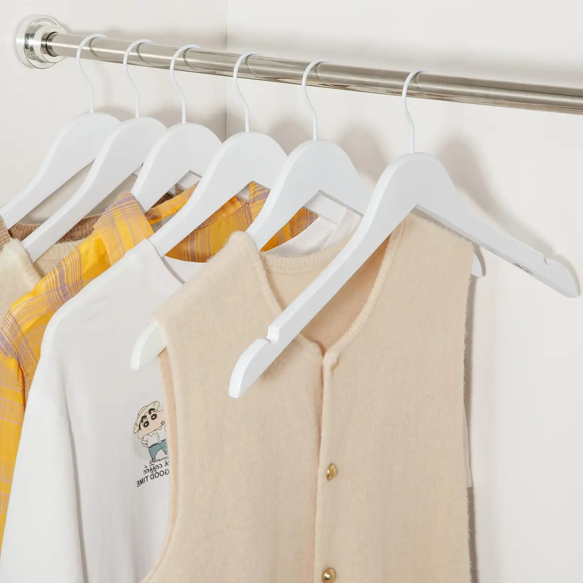 TOPIA HANGER Wooden Hangers 18 Pack | Premium Bride Hanger for Wedding Dress, White Wood Suit Coat Hanger with 360°Swivel White Hook - view 5