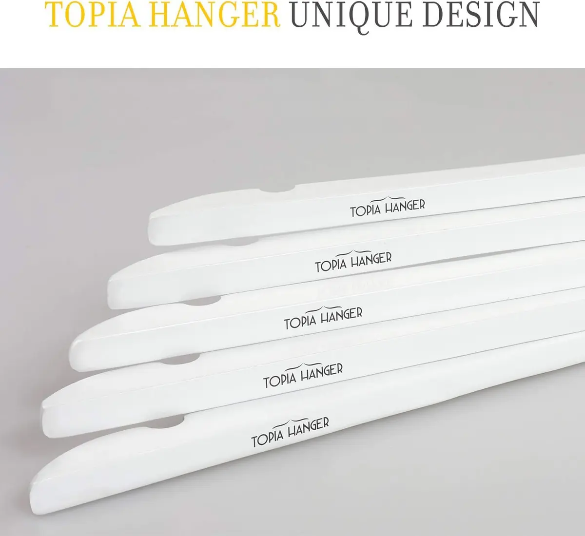 TOPIA HANGER Wooden Hangers 18 Pack | Premium Bride Hanger for Wedding Dress, White Wood Suit Coat Hanger with 360°Swivel White Hook - view 7