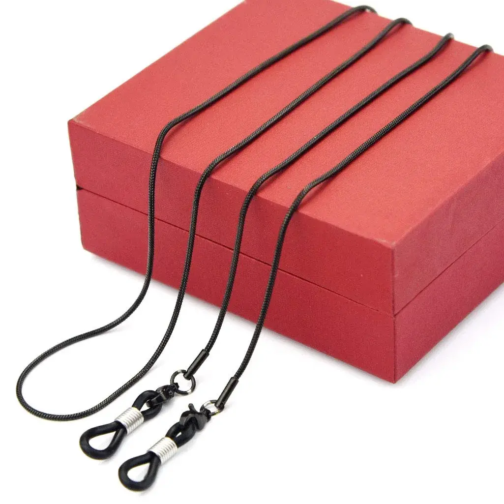 Jmkcoz Black Eyeglass Chain Necklace | 80cm (31.5 inch) Stainless Steel & Rubber - view 3