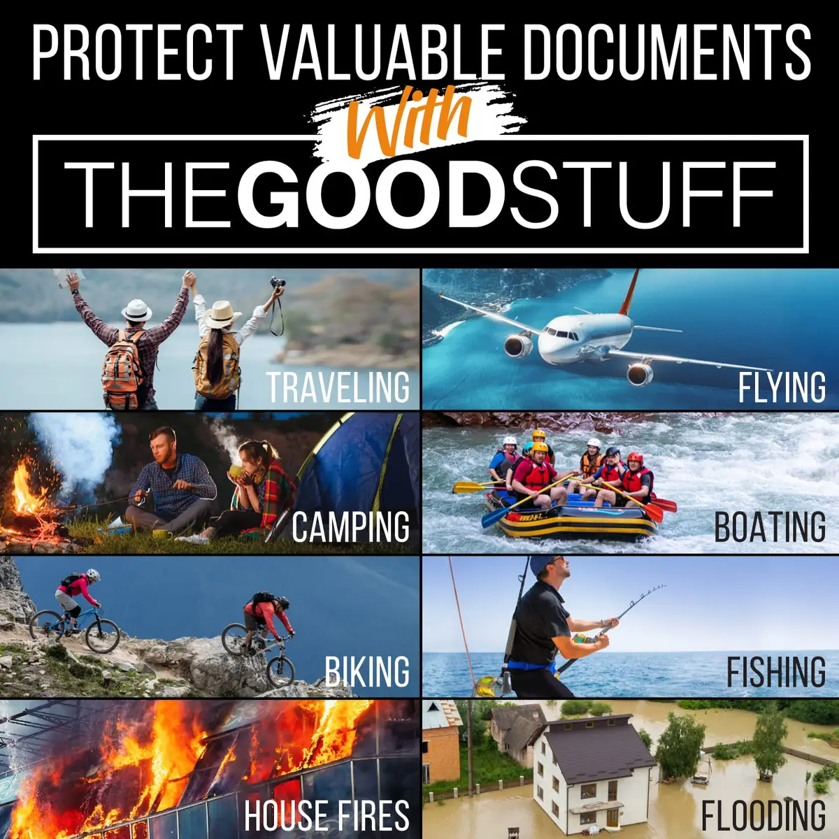The Good Stuff Fireproof Document Pouch 25cm x 36cm (10"x13") | Protects Cash, Passports, Documents from Fire & Water - view 5