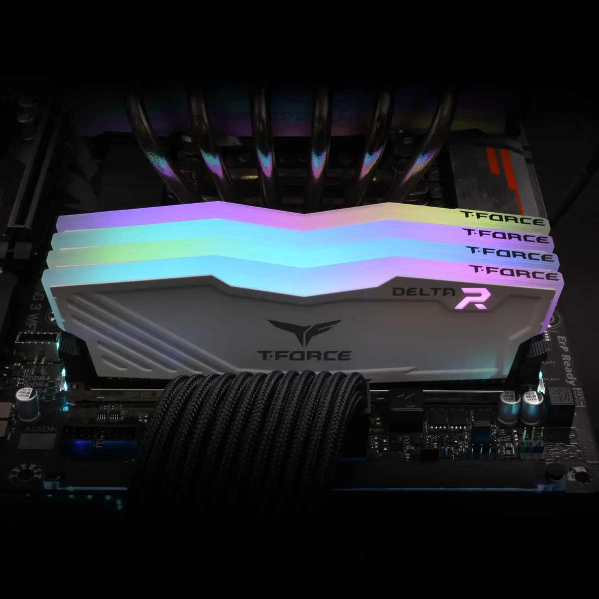 TEAMGROUP T-Force Delta RGB DDR4 16GB (2x8GB) 3600MHz CL18 White Desktop Gaming Memory Module Ram TF4D416G3600HC18JDC01 | High-Speed RAM for Gaming PCs - view 4