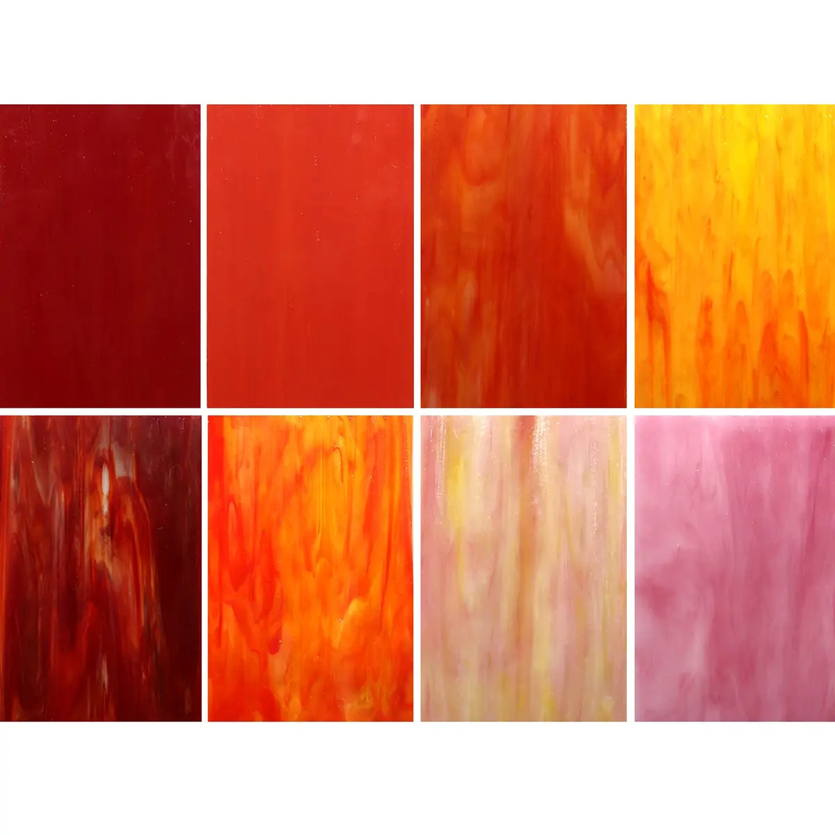 LITMIND Red Stained Glass Sheets Variety Pack 10.16cm x 15.24cm (4 x 6 inches) | 8 Sheets for Mosaic Art Projects - main product image