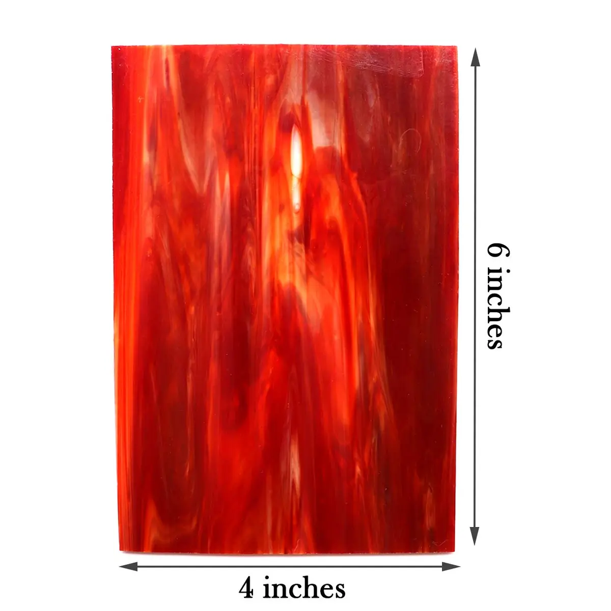 LITMIND Red Stained Glass Sheets Variety Pack 10.16cm x 15.24cm (4 x 6 inches) | 8 Sheets for Mosaic Art Projects - view 7