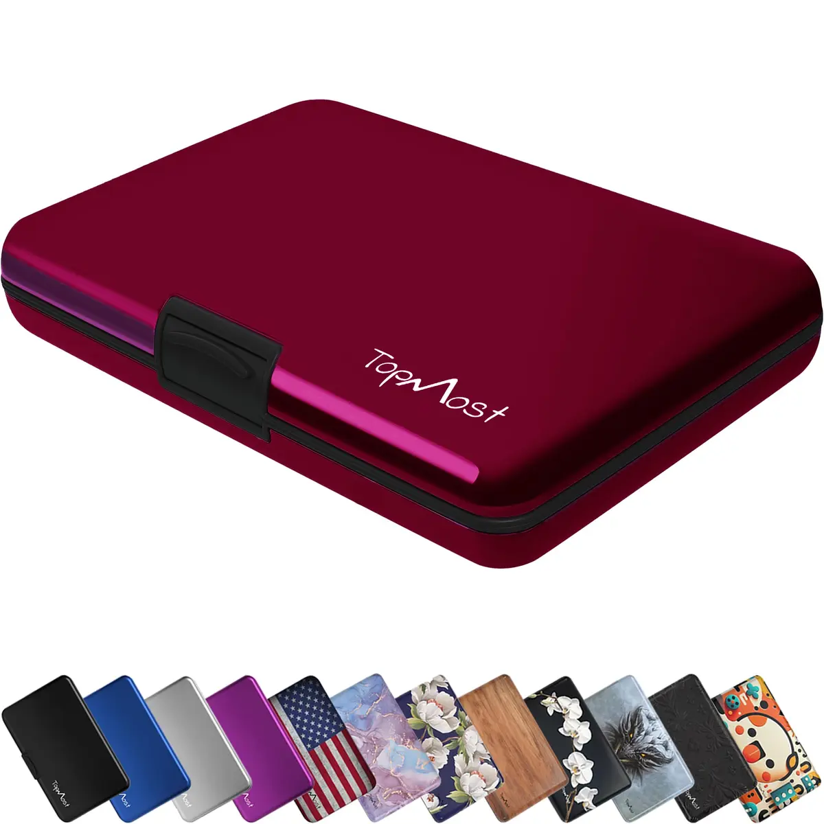 TopMost Aluminum RFID Blocking Credit Card Holder | Slim Metal Wallet for Men & Women, Purple - main product image