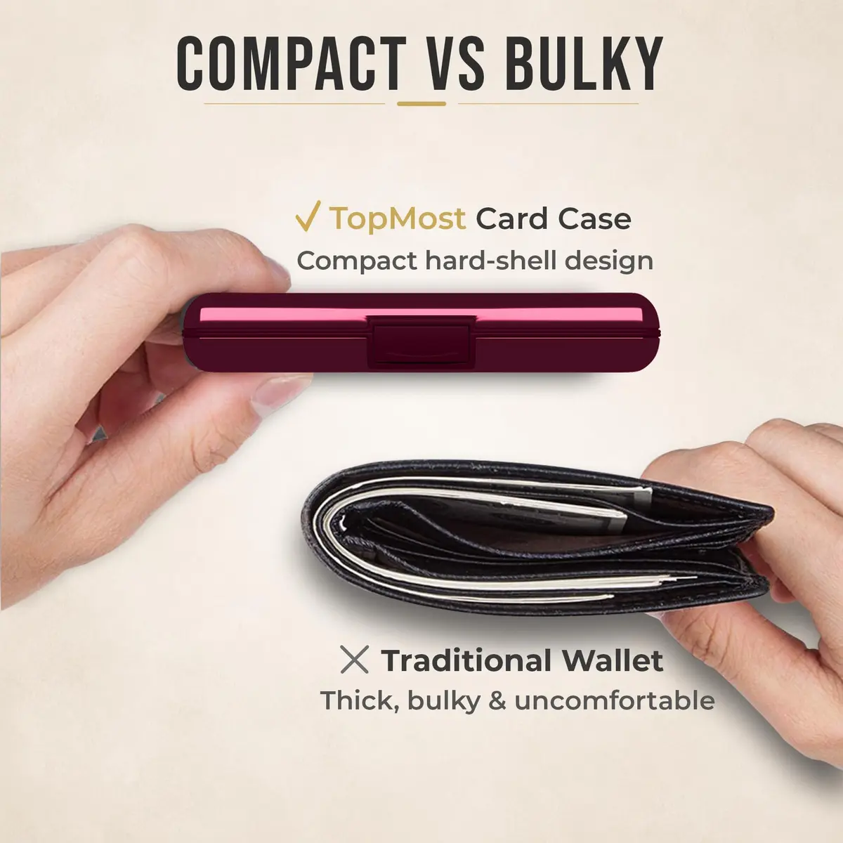 TopMost Aluminum RFID Blocking Credit Card Holder | Slim Metal Wallet for Men & Women, Purple - view 6