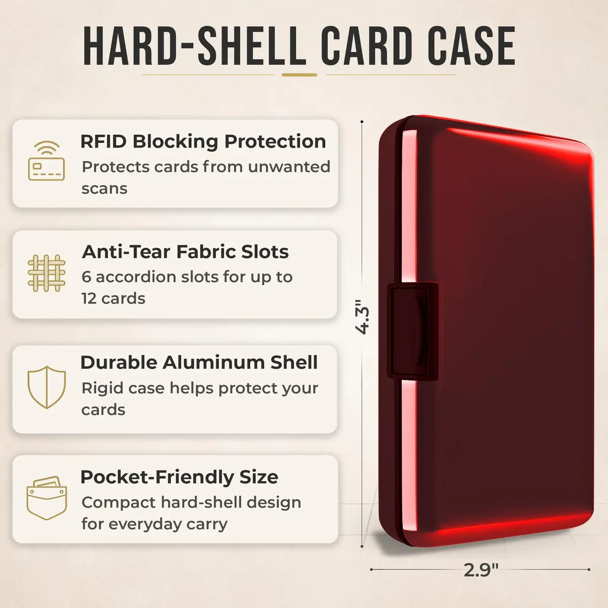 TopMost Aluminum RFID Blocking Credit Card Holder | Slim Metal Wallet for Men & Women, Purple - view 2