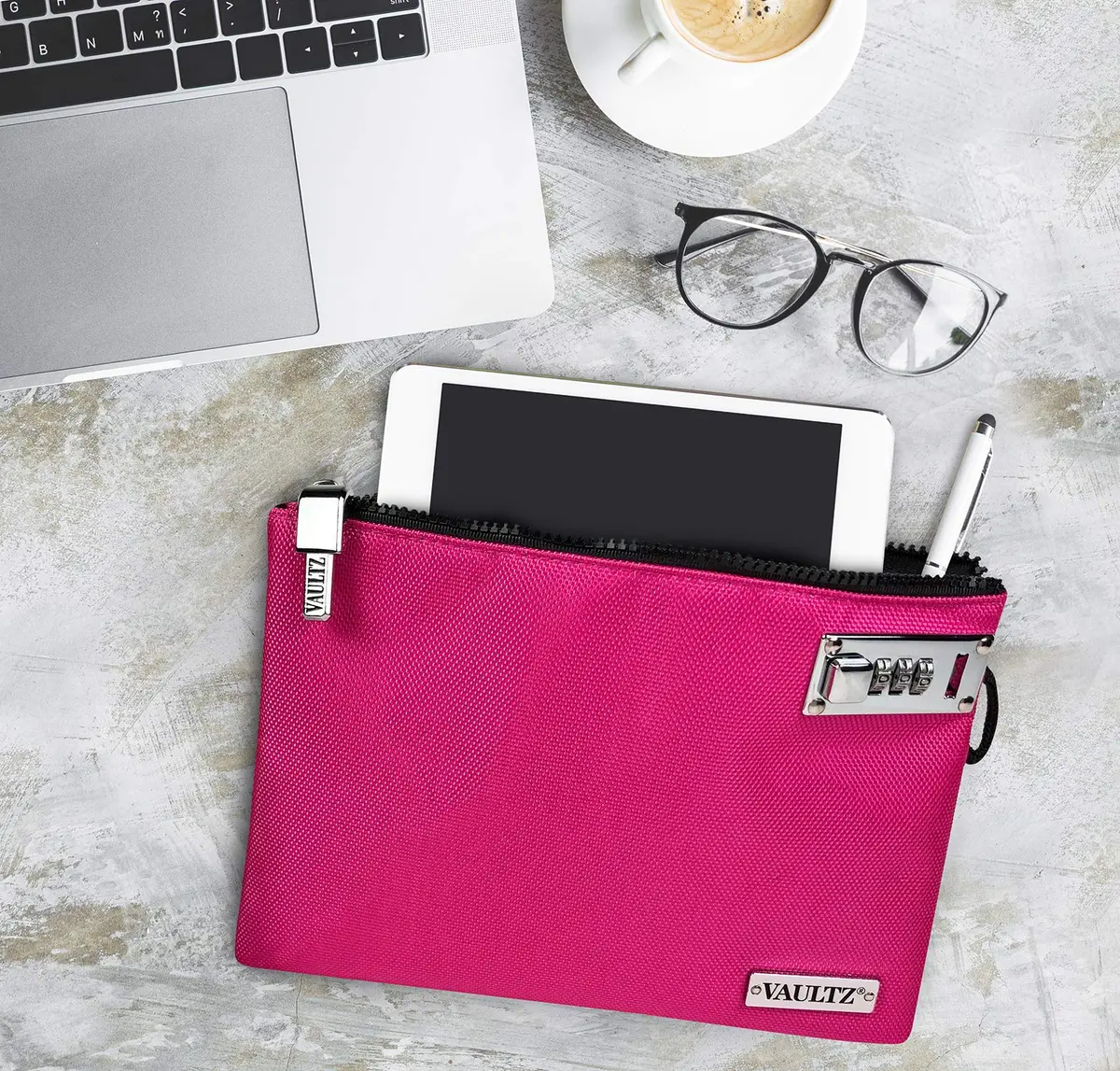 Vaultz Locking Money Bag - 7 x 10 Inches, Pink | Secure Personal Valuables - view 5