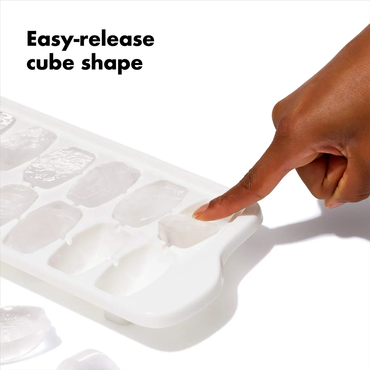 OXO Good Grips Flexible Ice Cube Tray with Lid - 2 Pack, Blue & White | Easy Release Rounded Cubes - view 5