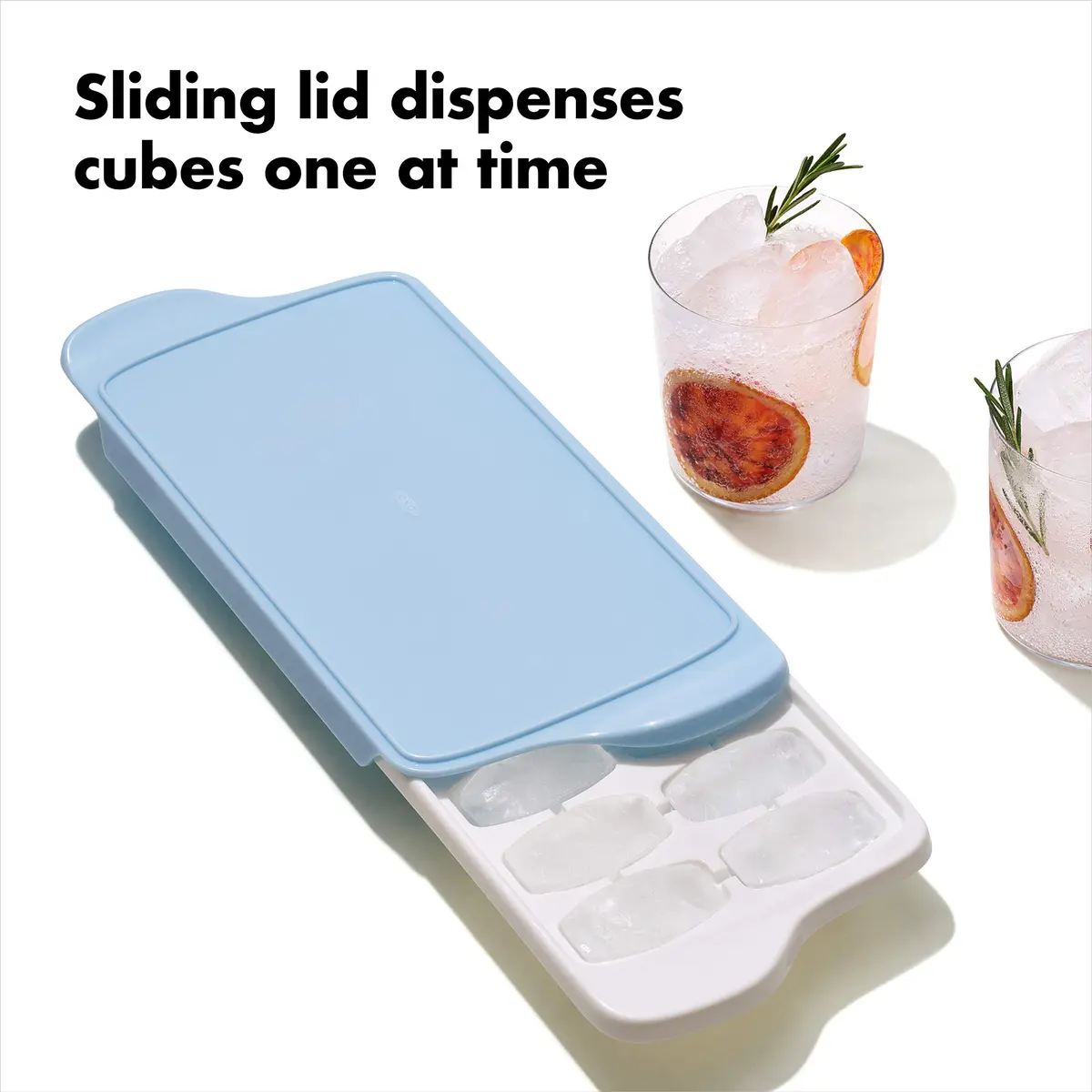 OXO Good Grips Flexible Ice Cube Tray with Lid - 2 Pack, Blue & White | Easy Release Rounded Cubes - view 3
