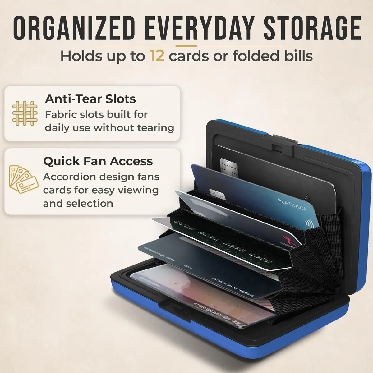 TopMost Aluminum Credit Card Holder, RFID Blocking Wallet for Women & Men | Compact, Stylish & Secure - view 4