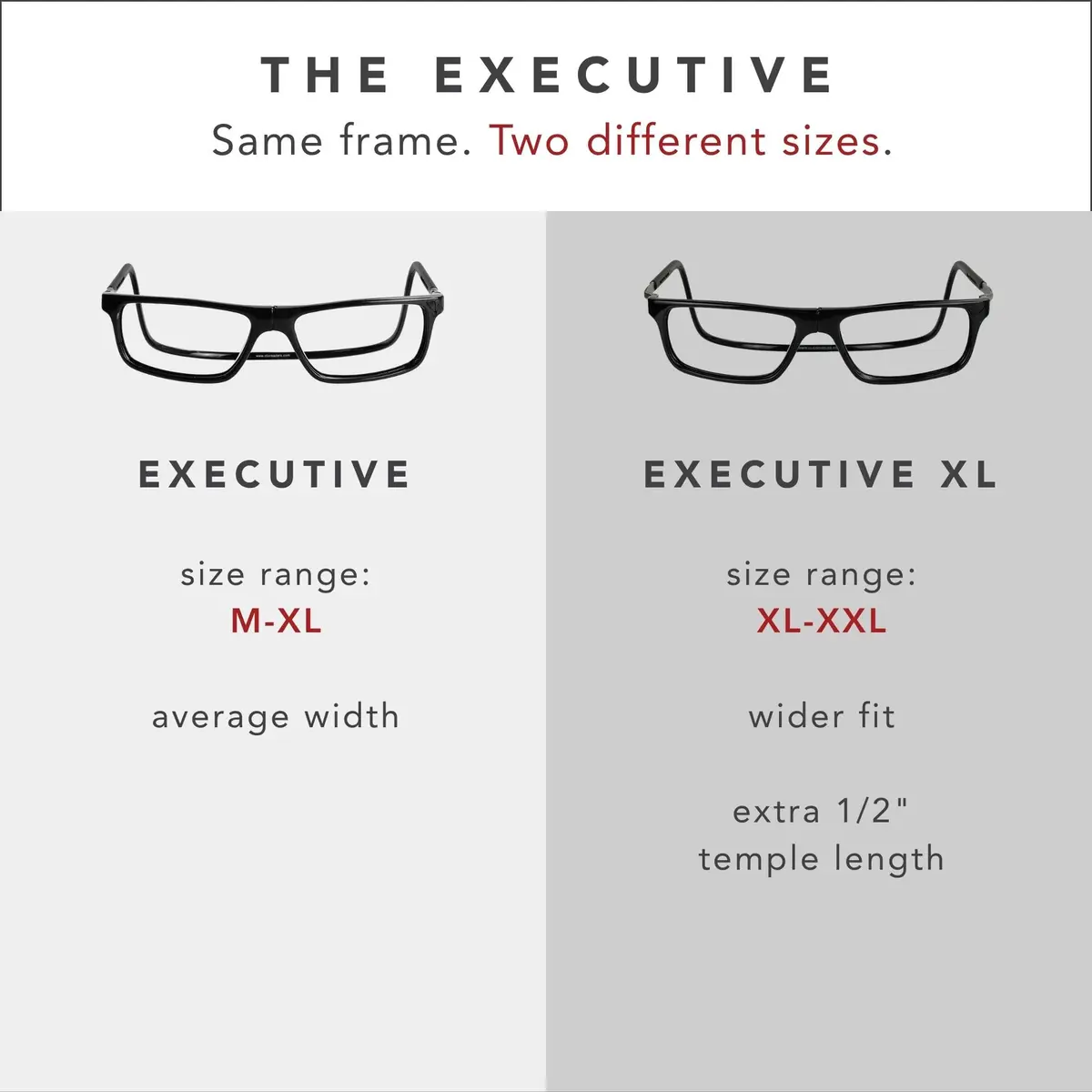 Clic Magnetic Reading Glasses - Executive XL (XL-XXL) - Rigid Headband | Neck Hanging, Durable, Adjustable Fit, Tortoise, +1.25 - view 5