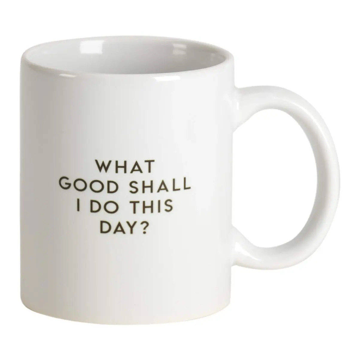 Dicksons What Good Shall I Do Today? Black 11oz Ceramic Novelty Coffee Mug | Inspirational Gift for Coffee Lovers - view 3