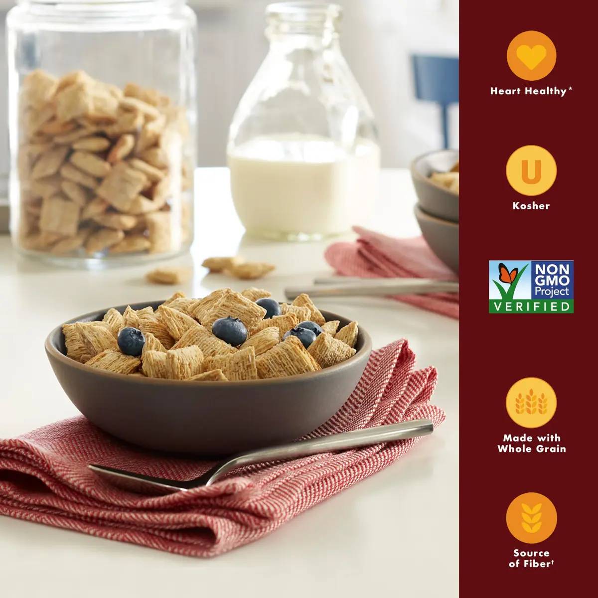 Post Shredded Wheat Big Biscuit Whole Grain Breakfast Cereal 425g (15 oz) | High Fiber, Non-GMO - view 2