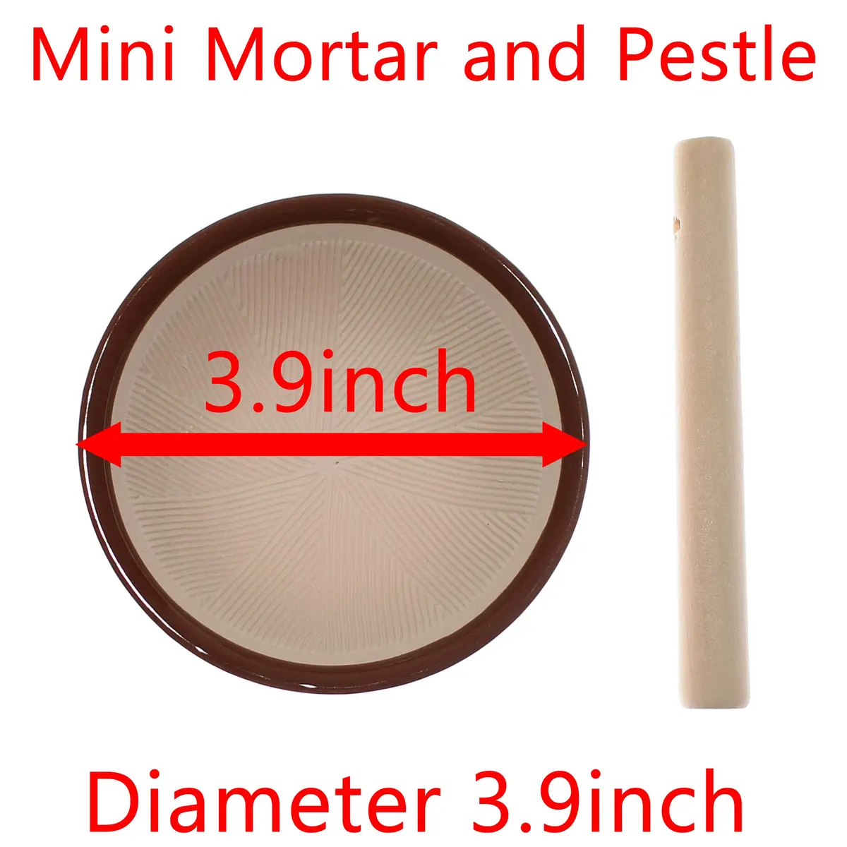 Konatu Ceramic Suribachi Mortar and Pestle Set with Maple Pestle, 10.2 cm (4 inch) Diameter | Traditional Japanese Cookware for Herbs & Spices - view 2