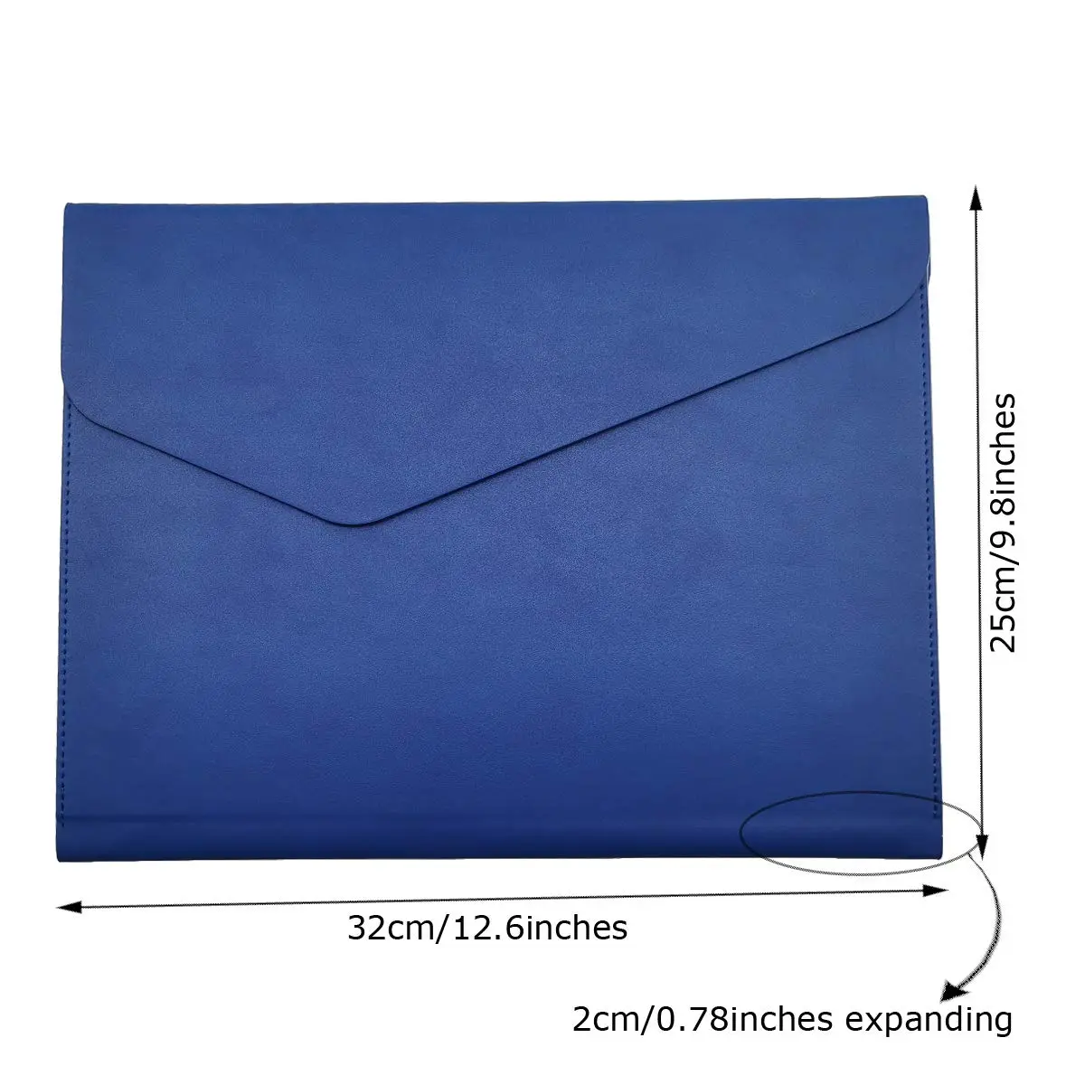 enyuwlcm PU Leather A4 File Folder Waterproof Document Holder Blue | Elegant & Large Capacity - view 2