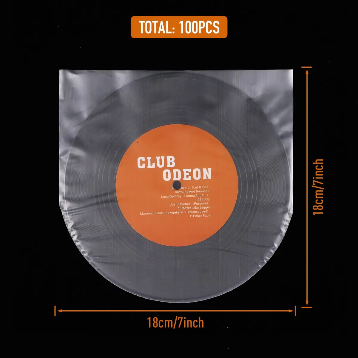 Facmogu 7 Inch Vinyl Record Sleeves | Anti-Static Inner Sleeves for LPs | 100 Pack - view 7