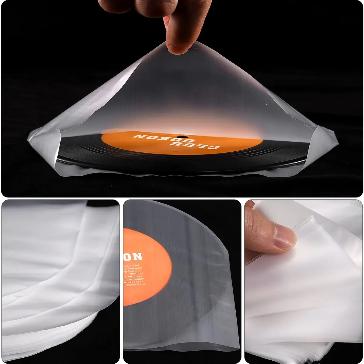 Facmogu 7 Inch Vinyl Record Sleeves | Anti-Static Inner Sleeves for LPs | 100 Pack - view 2