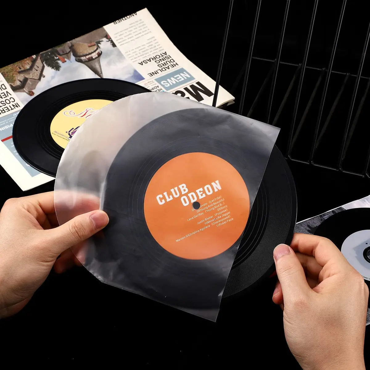 Facmogu 7 Inch Vinyl Record Sleeves | Anti-Static Inner Sleeves for LPs | 100 Pack - view 4