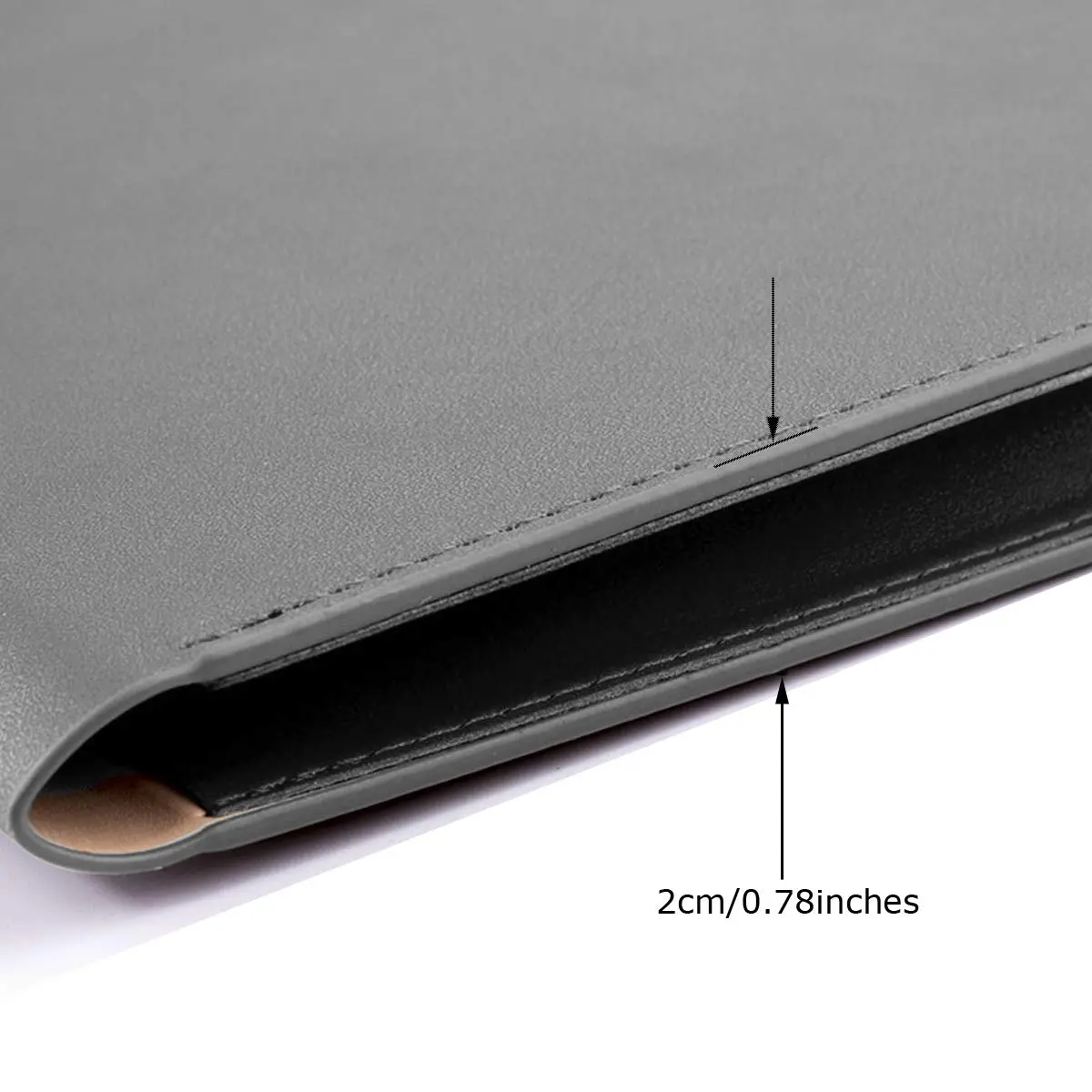 enyuwlcm PU Leather A4 File Folder Waterproof Document Holder Gray | Elegant & Large Capacity - view 4