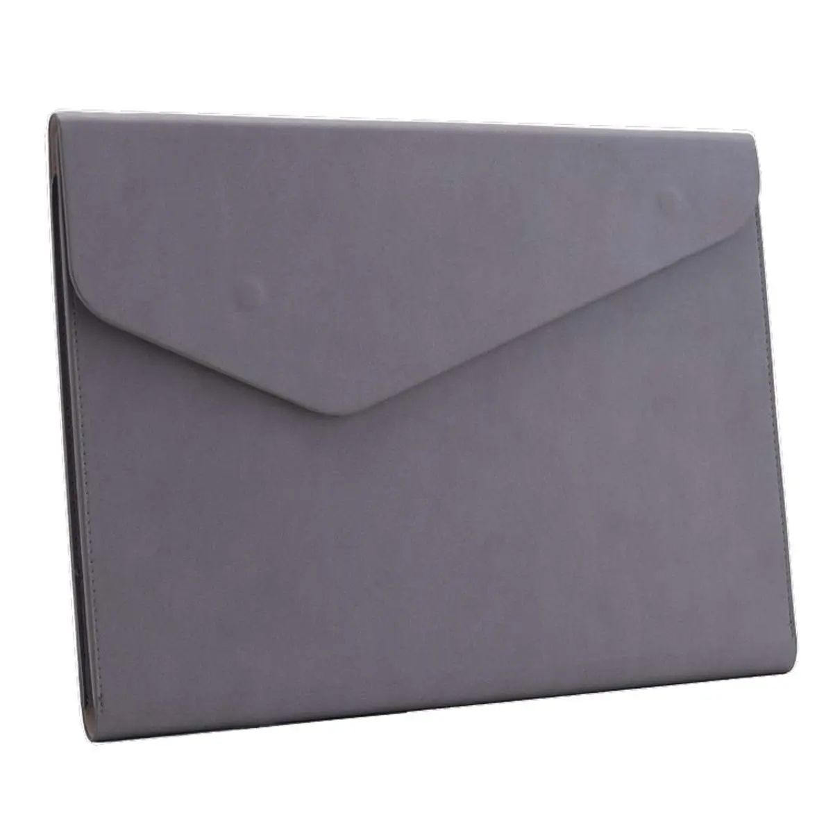 enyuwlcm PU Leather A4 File Folder Waterproof Document Holder Gray | Elegant & Large Capacity - main product image