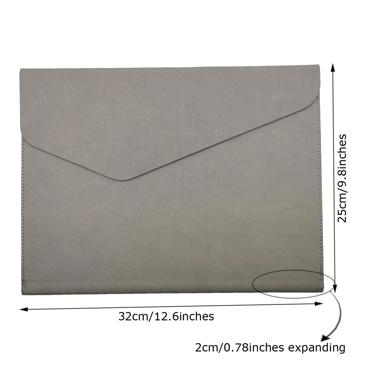 enyuwlcm PU Leather A4 File Folder Waterproof Document Holder Gray | Elegant & Large Capacity - view 2