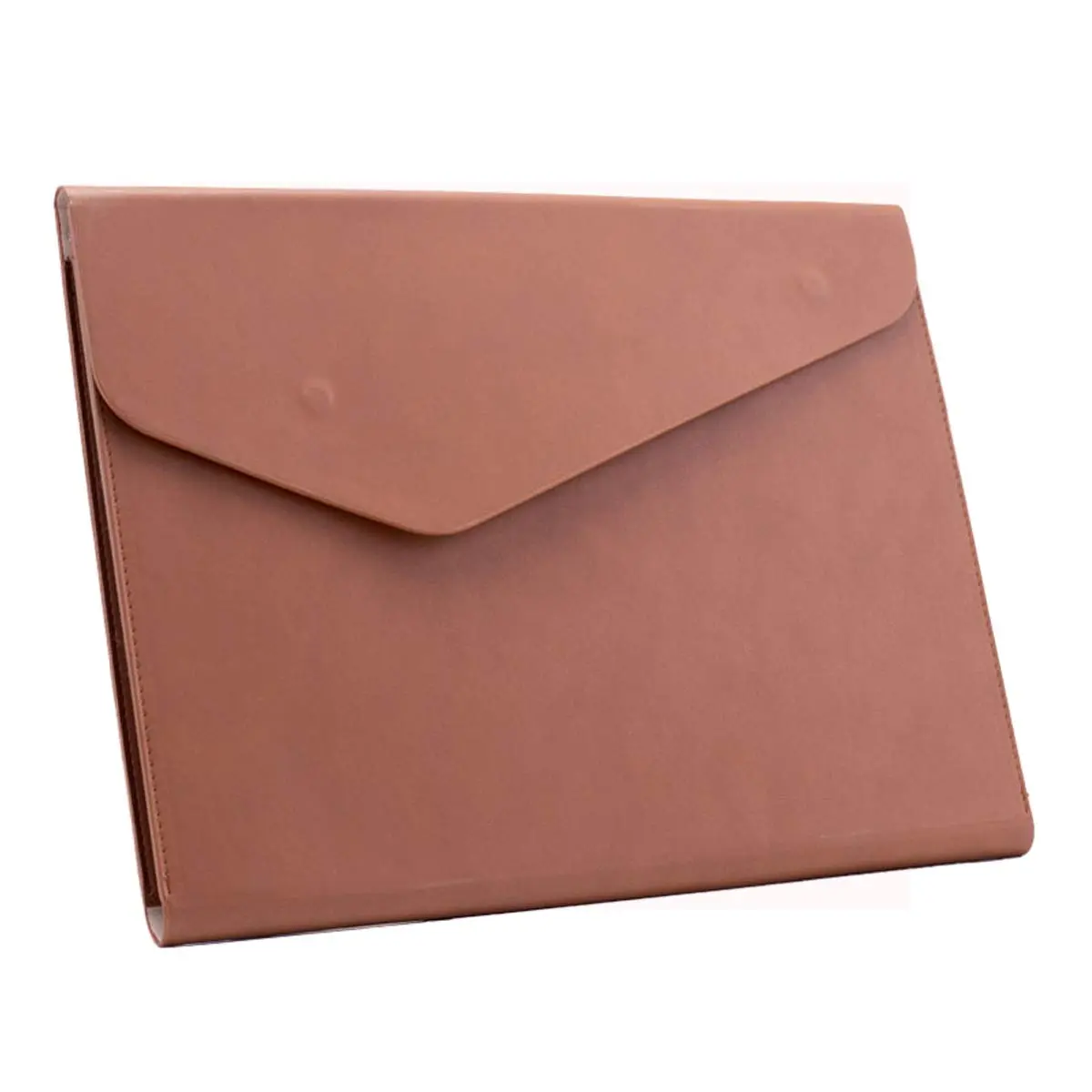 enyuwlcm PU Leather A4 File Folder Waterproof Document Holder with Magnetic Closure Brown | Elegant & Large Capacity - main product image