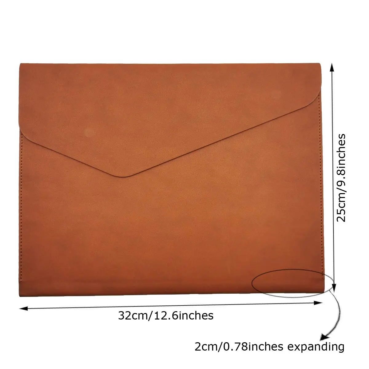 enyuwlcm PU Leather A4 File Folder Waterproof Document Holder with Magnetic Closure Brown | Elegant & Large Capacity - view 2