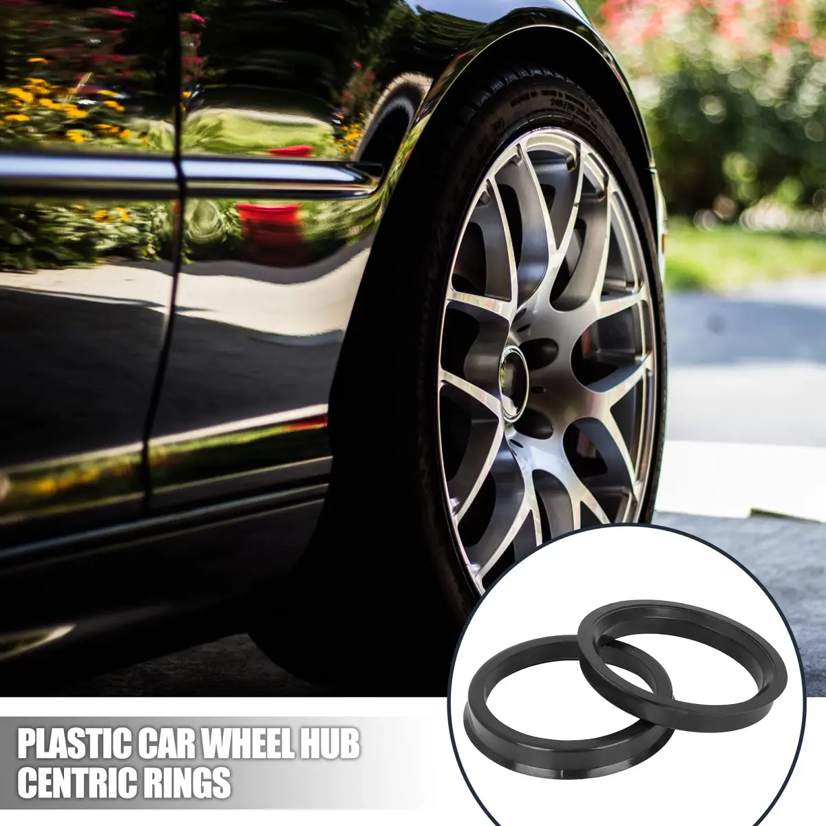 X AUTOHAUX Plastic Hub Centric Rings 67.1mm OD to 56.1mm ID Black | Eliminate Steering Wheel Vibrations - view 2