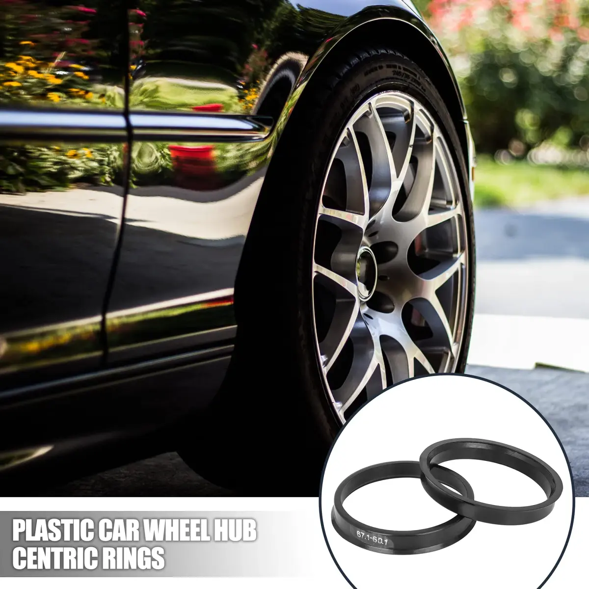 X AUTOHAUX Plastic Hub Centric Rings 67.1mm OD to 60.1mm ID | Eliminate Steering Wheel Vibrations - view 2