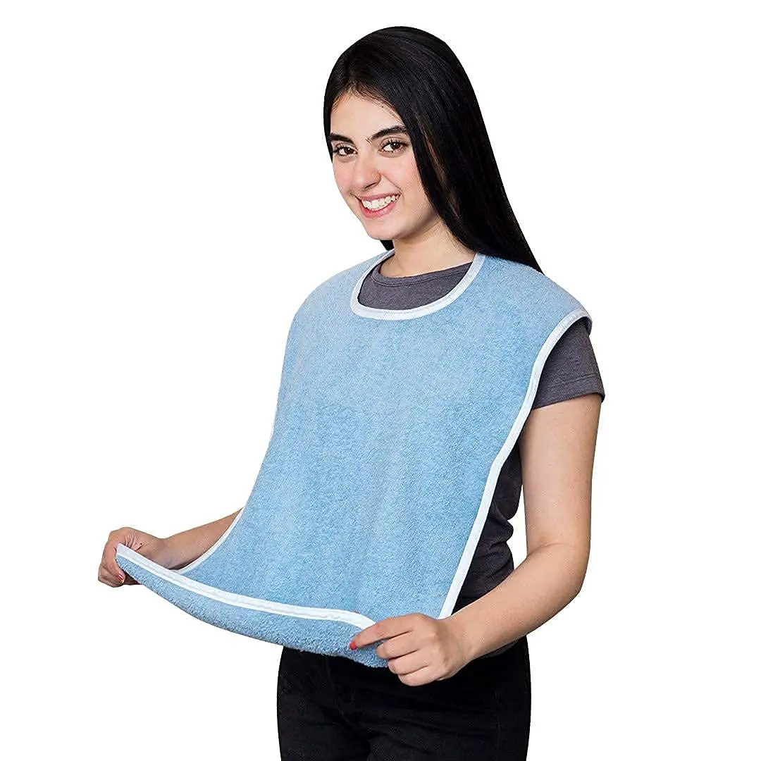 Avalon Towels Adult Terry Cloth Bibs for Eating, 18" x 30" (12-Pack, Blue) | Full Coverage Clothing Protectors - view 6