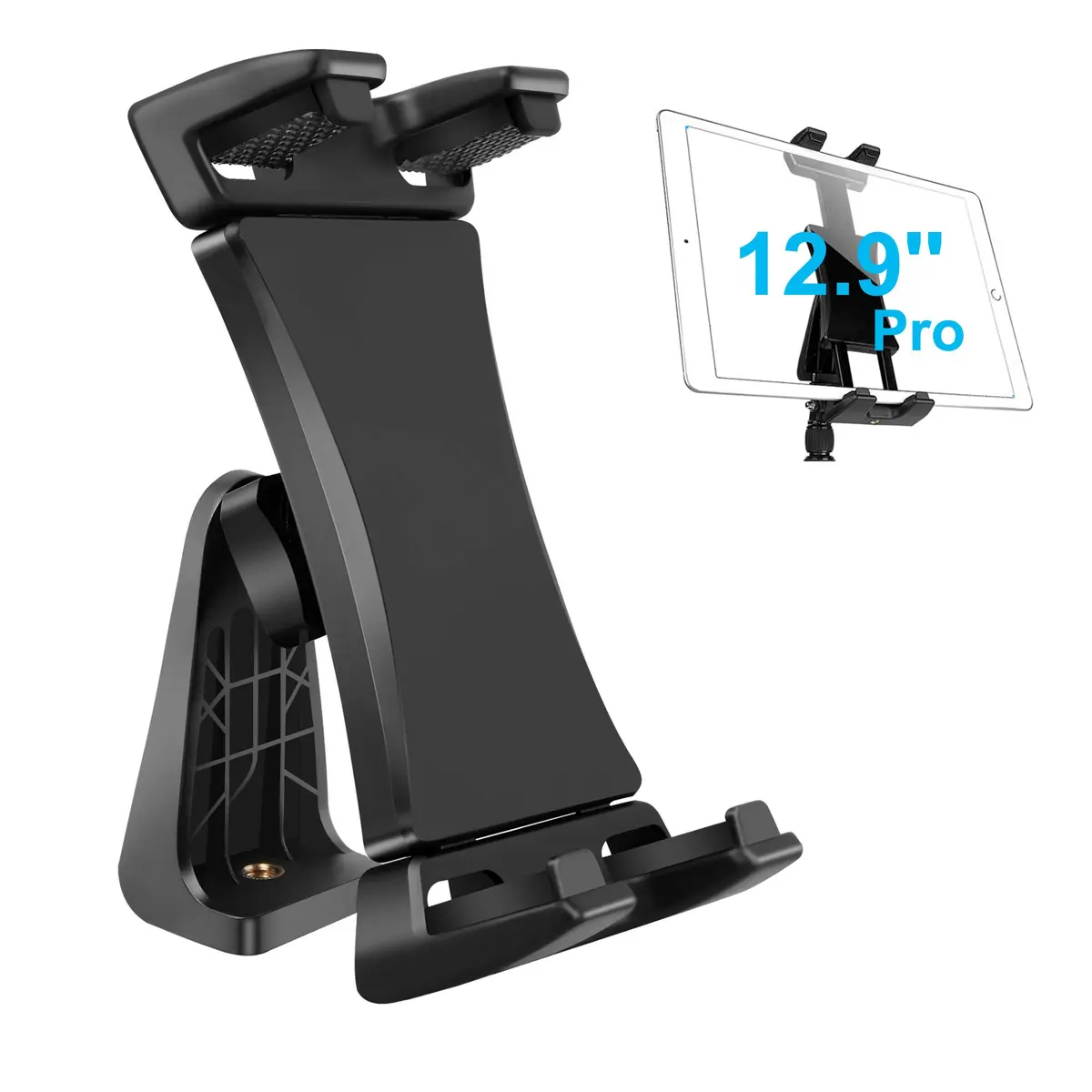 Peastrex iPad Tripod Mount Adapter 12.9in | 360° Rotatable Tablet Clamp Holder for iPad Pro & More - main product image