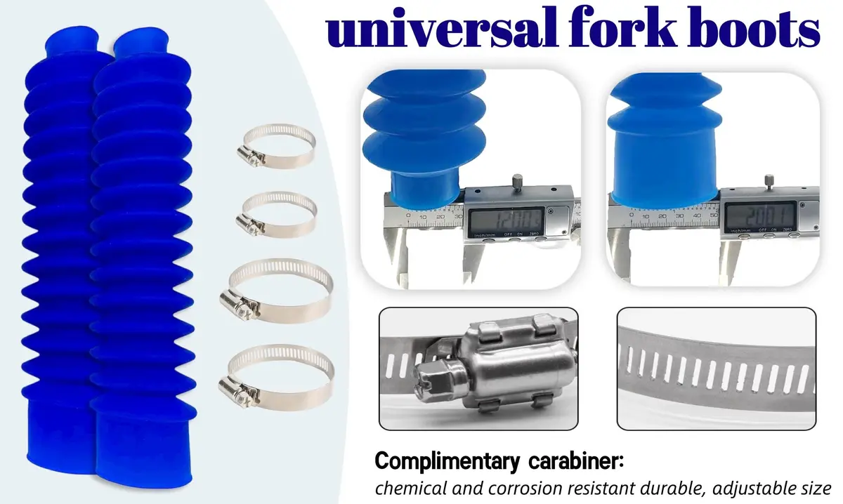 HCLLPS Universal Fork Boots for Honda ATC 200X 1983-1987 | Protects Fork Seals & Tubes - view 2