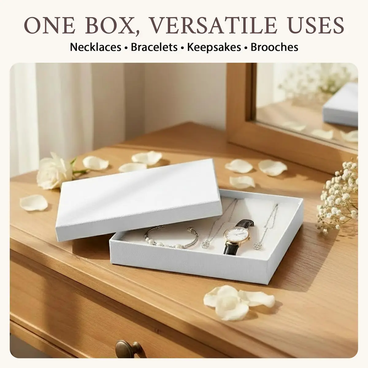 RJ Displays White Swirl Jewelry Gift Boxes 5.25" x 3.75" x 1" (25-Pack) | Protects Jewelry During Shipping - view 2