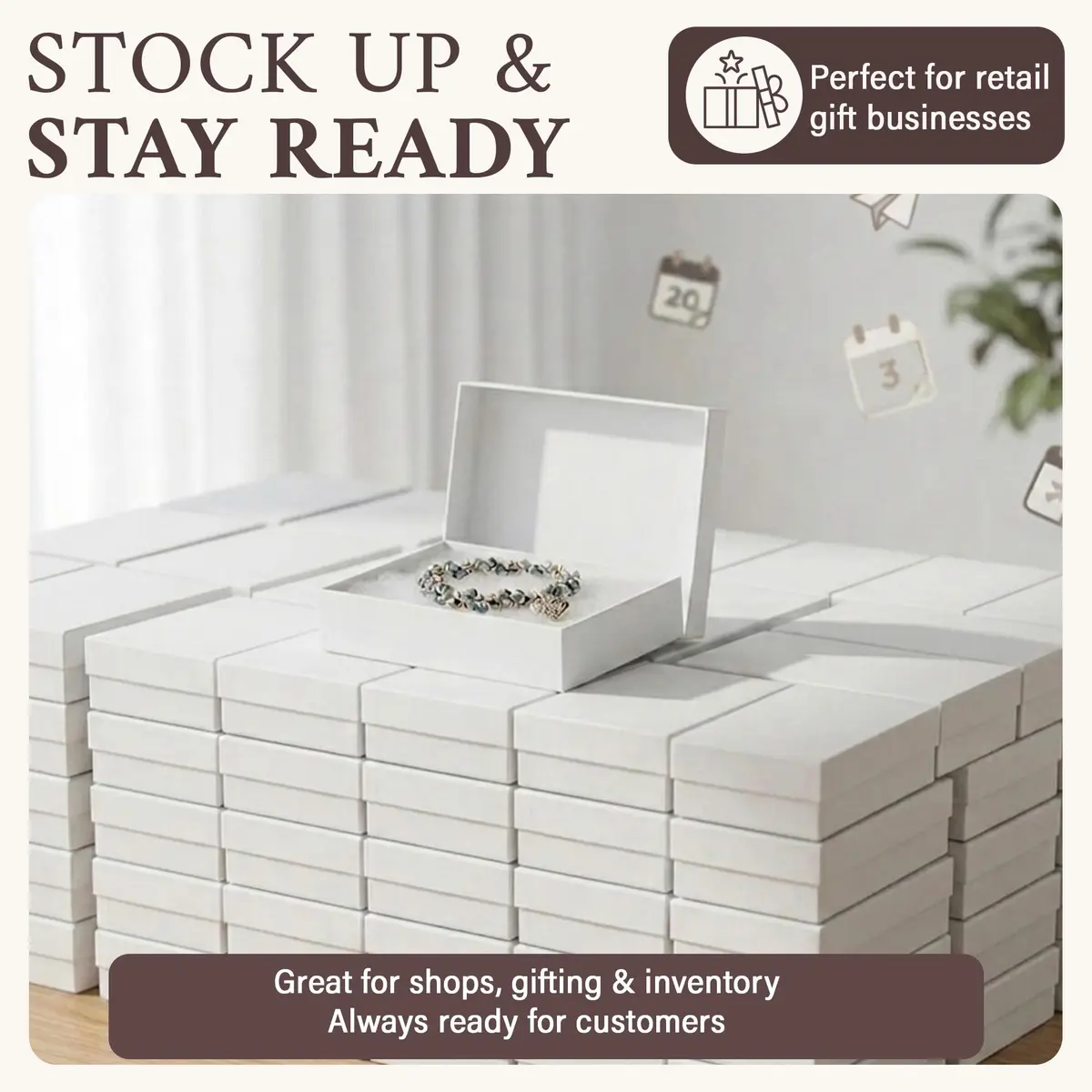 RJ Displays White Swirl Jewelry Gift Boxes 5.25" x 3.75" x 1" (25-Pack) | Protects Jewelry During Shipping - view 4