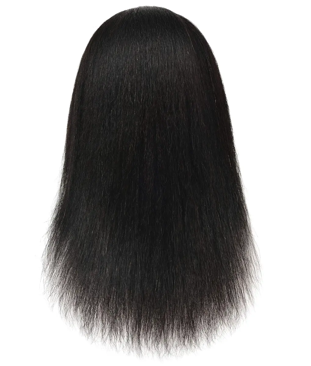 RYHAIR Mannequin Head with Human Hair for Hairdresser Training Braiding Styling Manikin Cosmetology Makeup Manican Doll Display Practice with Stand | 22 Inch Long Black Straight Hair - view 6