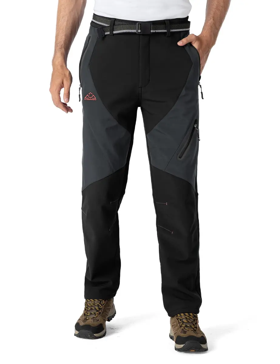 YSENTO Men's Snow Pants Fleece Lined Hiking Ski Winter Insulated Utility Work 40 | Water-Resistant & Warm - view 2