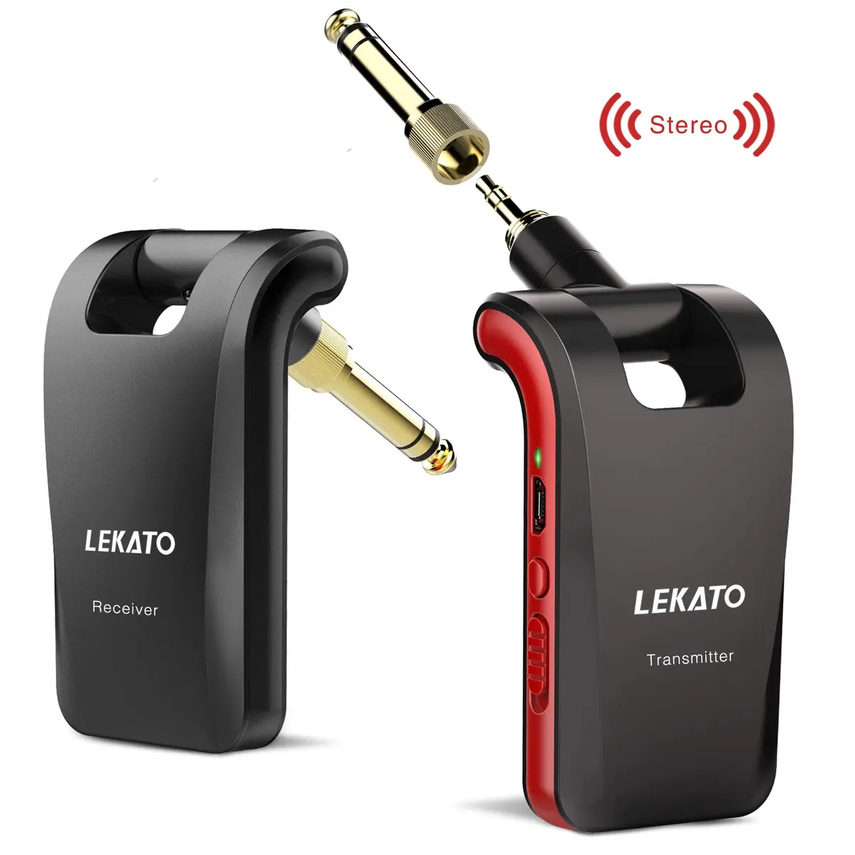 LEKATO WS-60 Wireless Guitar System 2.4GHz Rechargeable Transmitter Receiver | 6 Channels Stereo Mono 1/4” & 1/8” Plugs - view 9