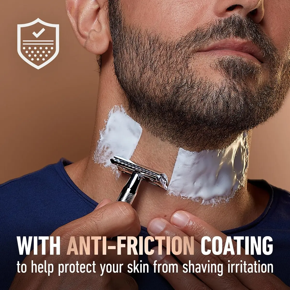 King C. Gillette Safety Razor with Chrome Plated Handle & 5 Platinum Blades | Classic Precision Shave - view 3