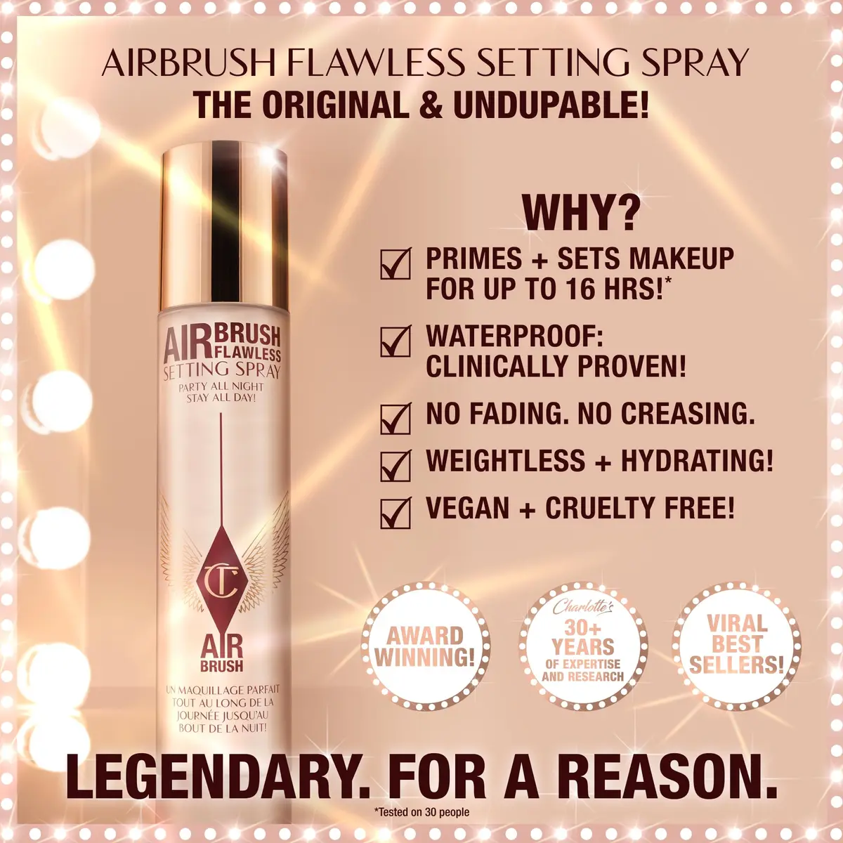 Charlotte Tilbury Airbrush Flawless Setting Spray - Hydrating & Waterproof | 3.38 Fl Oz | All-Day Makeup Lock & Hydration - view 2