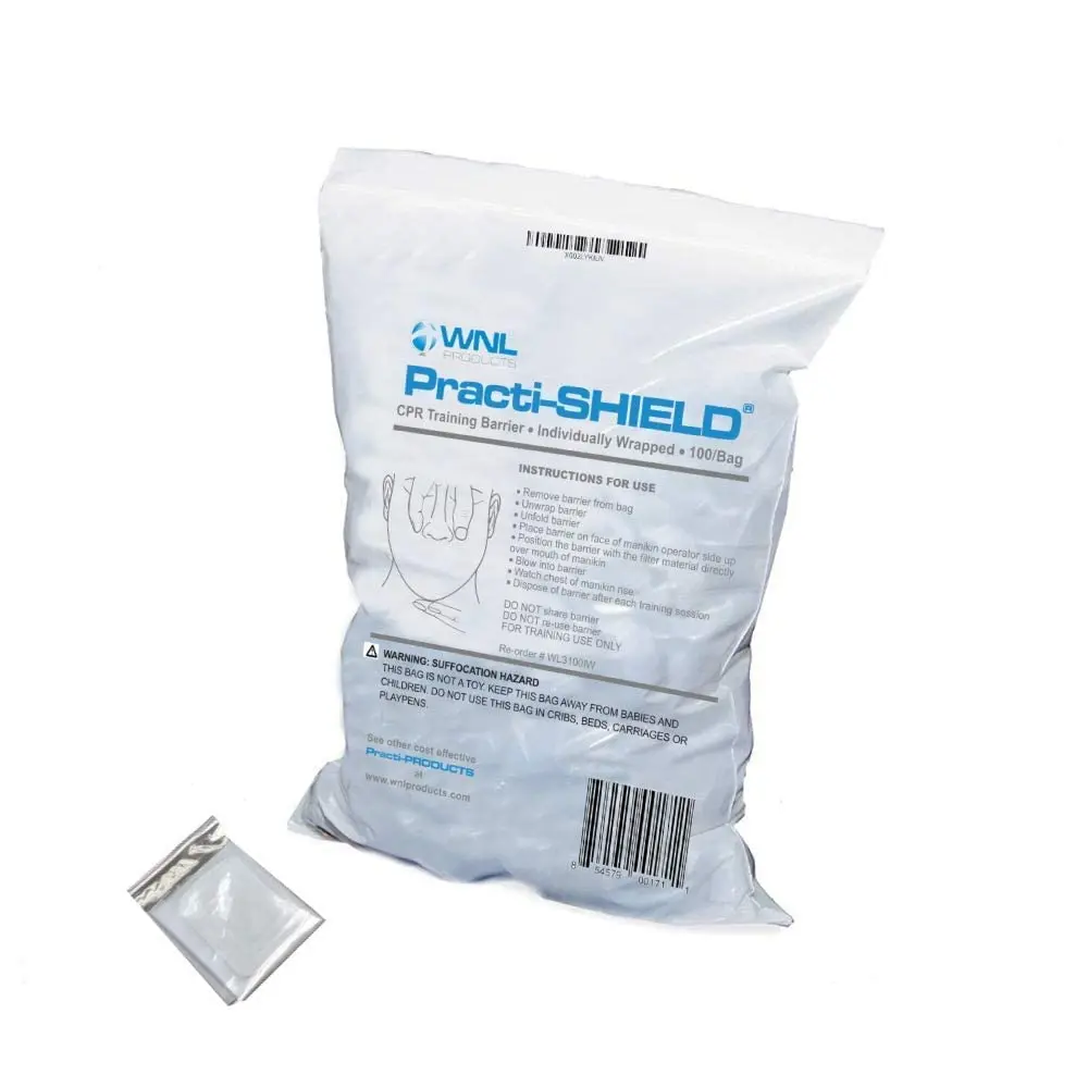 WNL Products WL3100IW CPR Manikin Shields, 100 Individually Wrapped - main product image