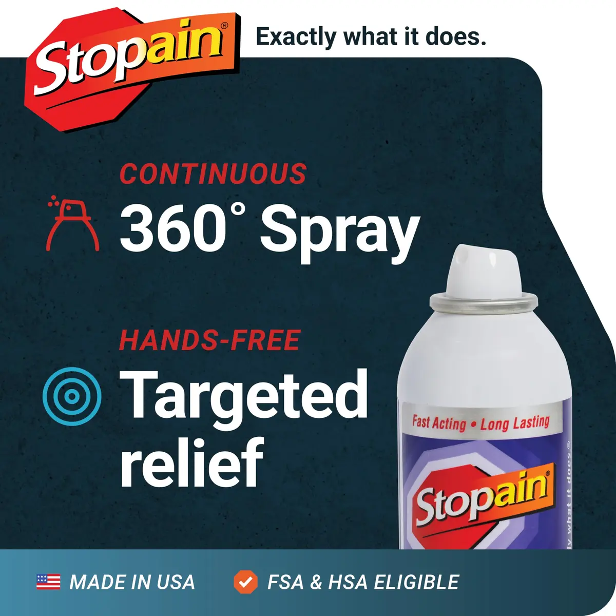 Stopain Pain Relief Spray 4oz (2 Pack) USA Made, Max Strength, Fast Acting with MSM, Glucosamine, Menthol for Arthritis, Lower Back, Neck - view 4