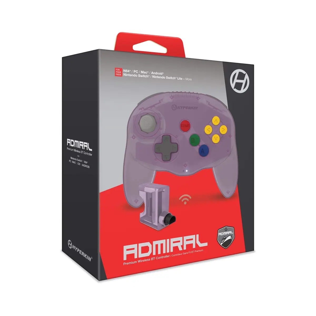 Hyperkin Admiral Premium BT Controller for Nintendo 64 Amethyst Purple | Wireless, Ergonomic & Compatible with PC/Mac/Android - view 2
