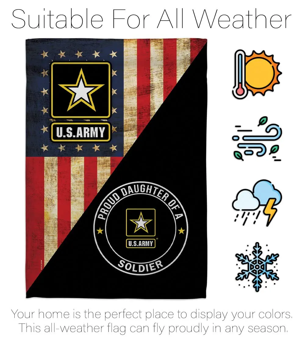 POYOMUK US Military U.S. Army Proud Daughter of A Soldier Flag 12" x 18.5" | Double-Sided Garden Banner - view 6