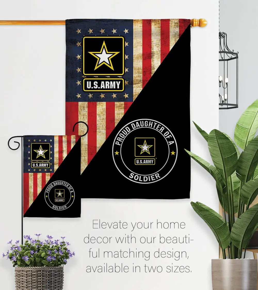 POYOMUK US Military U.S. Army Proud Daughter of A Soldier Flag 12" x 18.5" | Double-Sided Garden Banner - view 8