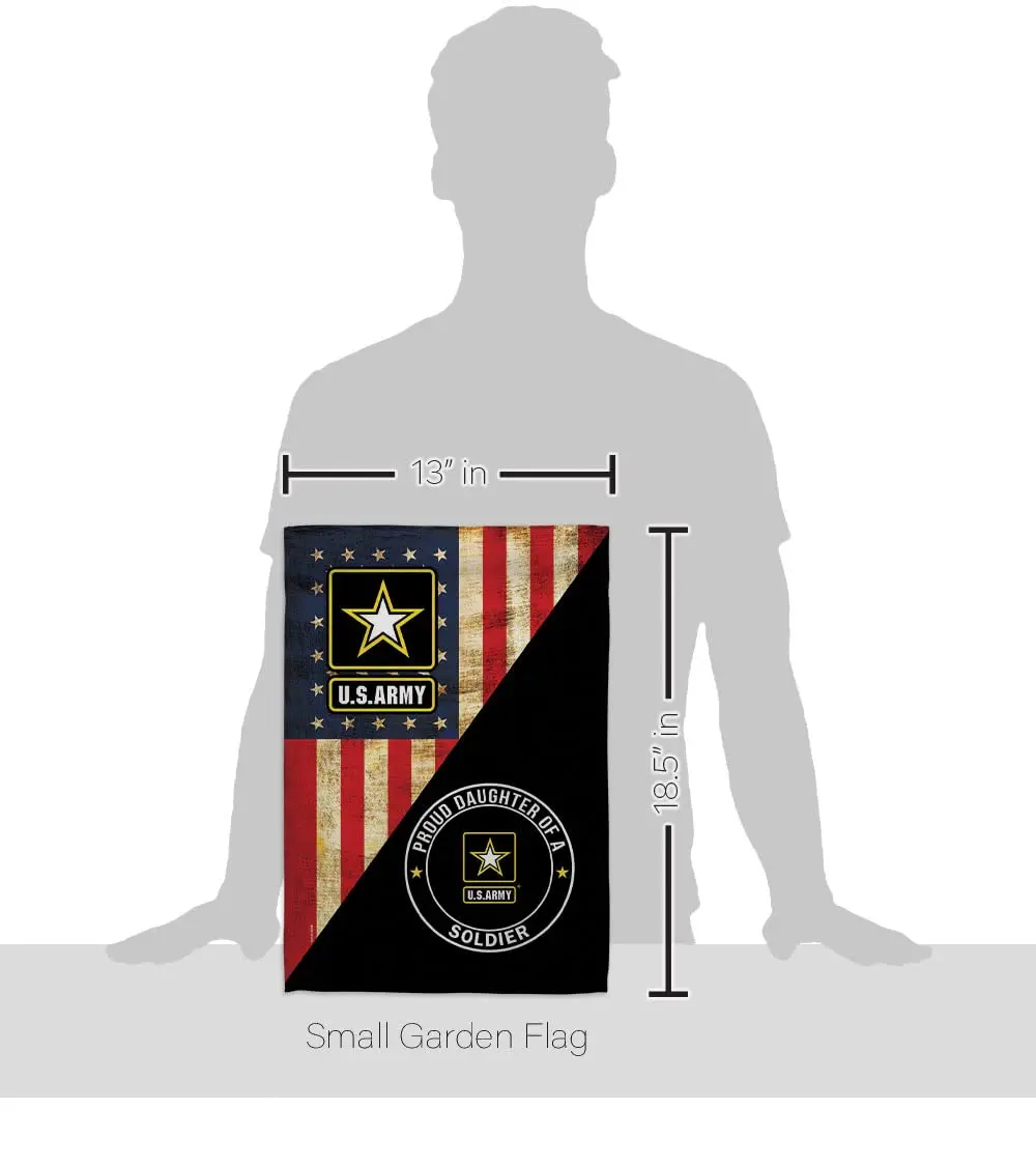 POYOMUK US Military U.S. Army Proud Daughter of A Soldier Flag 12" x 18.5" | Double-Sided Garden Banner - view 2