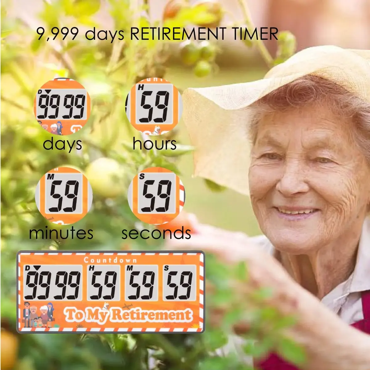 Jayron 9999 Day Digital Countdown Timer Yellow | 27 Years Max Count | Pause & Resume Function - view 5